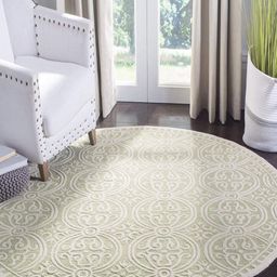 Safiya Carpet Green & White Ethnic Motifs Printed Hand-Tufted Woollen Carpet-image-96