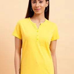 MINT STREET Henley Neck Pure Cotton Casual T-shirt-image-55