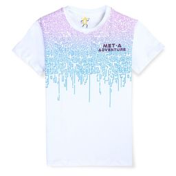 Gini and Jony Boys Round Neck Short Sleeves Abstract Printed Cotton Regular Fit T-shirt-70