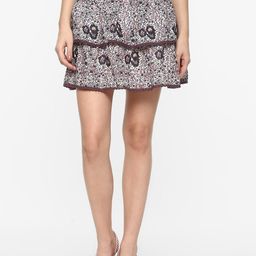 Porsorte Women Purple & Black Floral Printed Pure Cotton Skirts-image-41