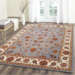 IMRA CARPET Grey Floral Woollen Carpet-picture-25