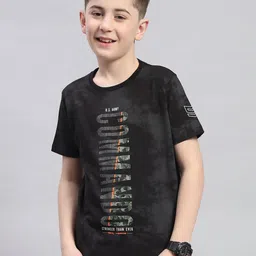 Monte Carlo Boys Typography Printed Raw Edge T-shirt-image-81