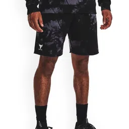 UNDER ARMOUR Men Abstract Printed Mid-Rise Project Rock Rival Fleece Sports Shorts-picture-10