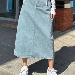 Kotty Straight Denim Midi Skirt-image-18