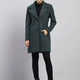 Monte Carlo Women Self Designed Notched Lapel Single-Breasted Overcoat-image-10