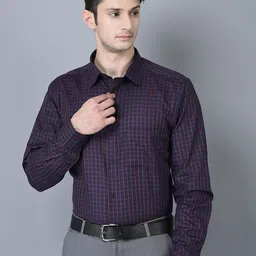 CANOE Checked Pure Cotton Smart Formal Shirt-image-18