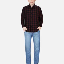 Gini and Jony Boys Checked Comfort Cotton Casual Shirt-83
