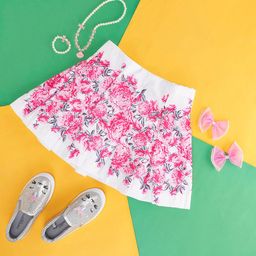 Pantaloons Junior Girls Printed Pure Cotton Flared A-Line Skirt-14