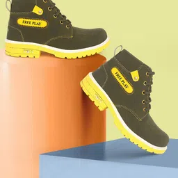 BAESD Boys Mid Top Lace-Up Regular Boots-43