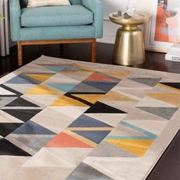 Safiya Carpet Beige & Black Geometric Hand-Tufted Woollen Traditional Carpet-picture-17