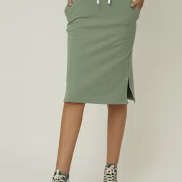 Saltpetre Organic Cotton A-line Knee Length Skirt-image-17