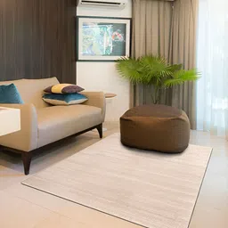 Sapana Carpet-Mats Beige Striped Anti-Skid Woollen Carpet-image-8