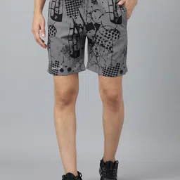 SPORT SUN Men Mid-Rise Abstract Printed Knitted Sports Shorts-picture-4