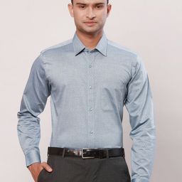 Raymond Printed Cotton Cutaway Collar Shirt-picture-46