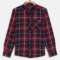 Octave Boys Maroon Tartan Checks Checked Casual Shirt-image-73