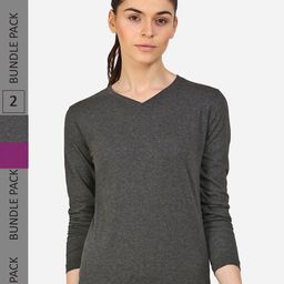 appulse Pack Of 2 V-Neck Long Sleeves Slim Fit T-Shirt-image-95