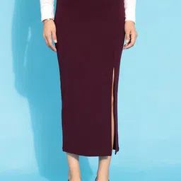 Purple Feather Women Pencil Skirt-picture-40