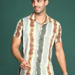 Sangria Striped Spread Collar Casual Shirt-image-66