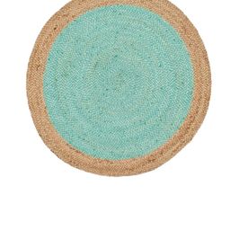 Art Avenue Arizona Blue & Beige Colourblocked Round Jute Carpets-image-33