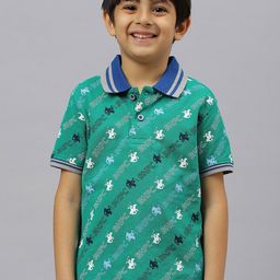 Beverly Hills Polo Club Boys Printed Polo Collar Cotton T-shirt-image-71