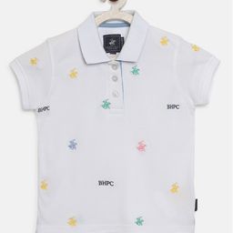 Beverly Hills Polo Club Girls Conversational Printed Polo Collar T-Shirt-image-98