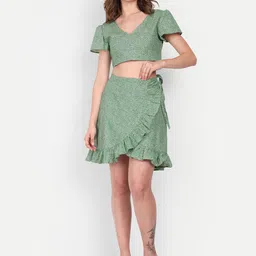 DOLSU Printed Knee-Length Warp Skirt-image-22