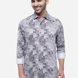 JADE BLUE Slim Fit Printed Cotton Casual Shirt-image-78
