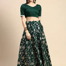 De Moza Floral Woven Design A-Line Skirt-picture-18