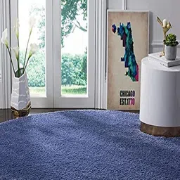 Safiya Carpet Navy Blue Anti-Skid Round Carpets-picture-8