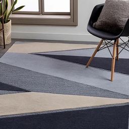 Safiya Carpet Grey & Beige Striped Hand-Tufted Woollen Contemporary Carpet-picture-6