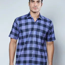MARK & ALBERT Men Classic Slim Fit Buffalo Checks Checked Cotton Casual Shirt-picture-21