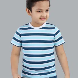 3PIN Boys Striped Round Neck Short Sleeves Cotton T-shirt-image-47