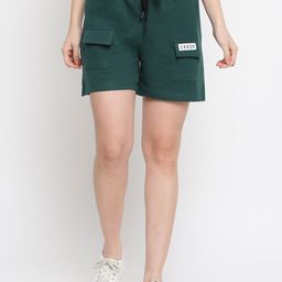 Belliskey Women Green High-Rise Shorts-image-44