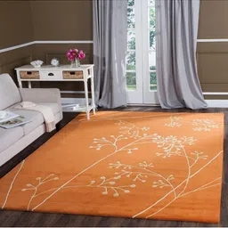 IMRA CARPET Orange Ethnic Motifs Woollen Carpet-image-20