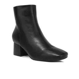 London Rag Women Davia Textured Block-Heeled Leather Mid-Top Regular Boots-18