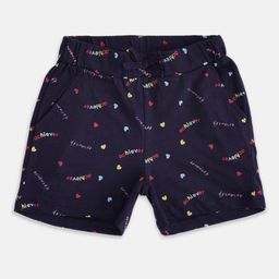 Pantaloons Junior Girls Navy Blue Printed Cotton Shorts-picture-23