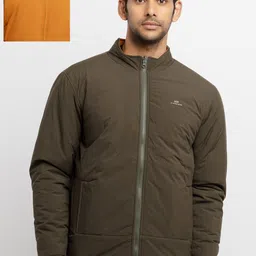 Status Quo Men Mustard & Olive Green Solid Reversible Padded Jacket-image-39