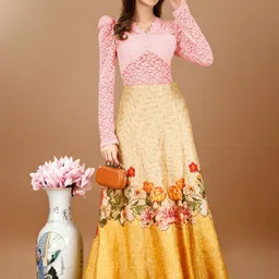 SAPTRANGI Floral Print Maxi Skirts-picture-53