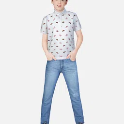 Gini and Jony Boys Printed Polo Collar Cotton T-shirt-image-50