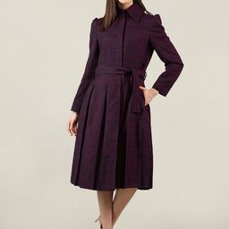 Dlanxa Women Purple Striped Longline Over Coat-picture-51