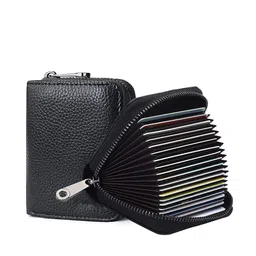 CONTACTS RFID Blocked Textured Short Leather Card Holder-52