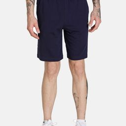 Puma Men Navy Blue Slim Fit Cotton Sports Shorts-image-80