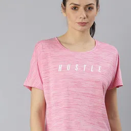 MKH Women Pink Typography Printed Extended Sleeves Sports T-shirt-image-56