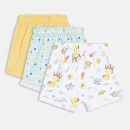 MINI KLUB Girls Pack Of 3 Printed Cotton Shorts-picture-0