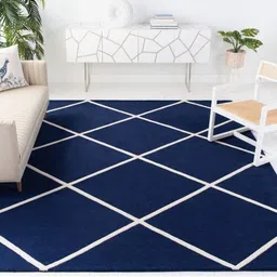 IMRA CARPET Blue Abstract Handmade Woollen Carpet-picture-55
