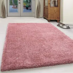 IMRA CARPET Pink Solid Polyester Carpet-24