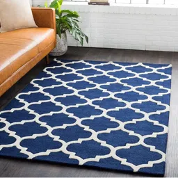 IMRA CARPET Blue Geometric Handmade Woollen Carpet-picture-27