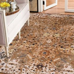 Kaleen India Rust Traditional Anti-Skid Polyester Carpet-26