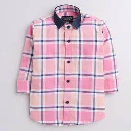 Polka Tots Boys Classic Checked Cotton Casual Shirt-image-81
