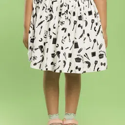 Somersault Girls Kitchen Tool Printed Pure Cotton Knee-Length A-Line Skirt-image-39